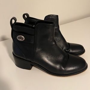 Coach leather ankle booties